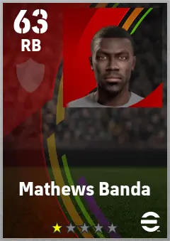 Mathews Banda eFootball 2026 player card — 63 OVR RB