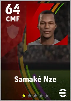 Samake Nze eFootball 2026 player card — 64 OVR CMF