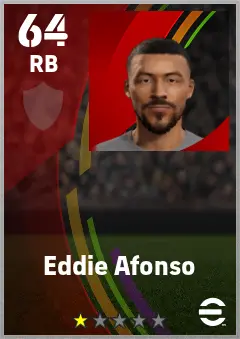 Eddie Afonso eFootball 2026 player card — 64 OVR RB