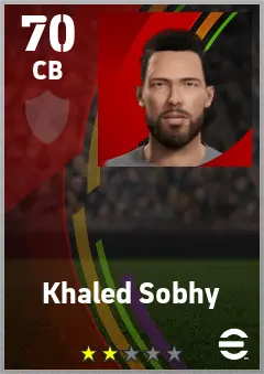 Khaled Sobhy eFootball 2026 player card — 70 OVR CB