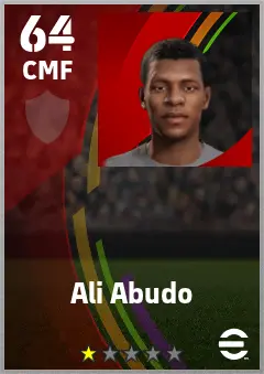 Ali Abudo eFootball 2026 player card — 64 OVR CMF