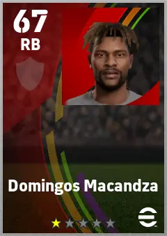 Domingos Macandza eFootball 2026 player card — 67 OVR RB