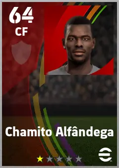 Chamito Alfandega eFootball 2026 player card — 64 OVR CF