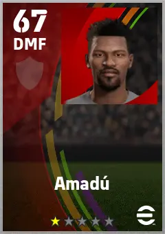 Amadu eFootball 2026 player card — 67 OVR DMF