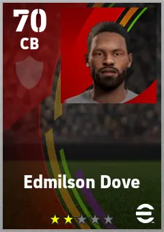 Edmilson Dove eFootball 2026 player card — 70 OVR CB