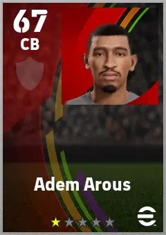 Adem Arous eFootball 2026 player card — 67 OVR CB