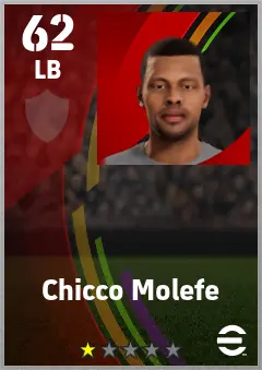 Chicco Molefe eFootball 2026 player card — 62 OVR LB