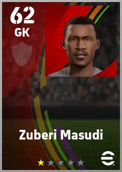 Zuberi Masudi eFootball 2026 player card — 62 OVR GK