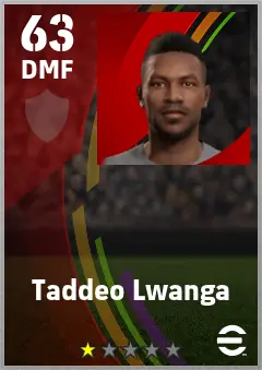 Taddeo Lwanga eFootball 2026 player card — 63 OVR DMF