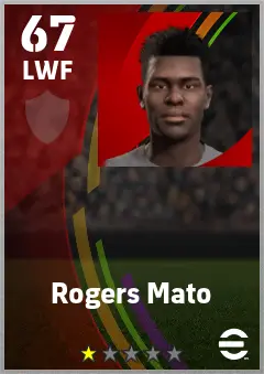 Rogers Mato eFootball 2026 player card — 67 OVR LWF