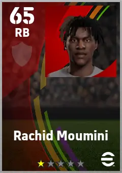Rachid Moumini eFootball 2026 player card — 65 OVR RB