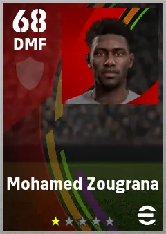 Mohamed Zougrana eFootball 2026 player card — 68 OVR DMF