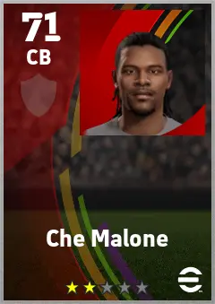 Che Malone eFootball 2026 player card — 71 OVR CB