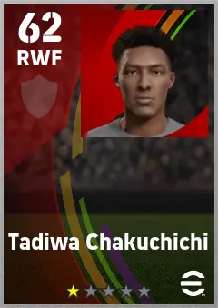 Tadiwa Chakuchichi eFootball 2026 player card — 62 OVR RWF