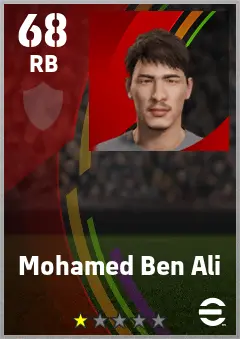 Mohamed Ben Ali eFootball 2026 player card — 68 OVR RB