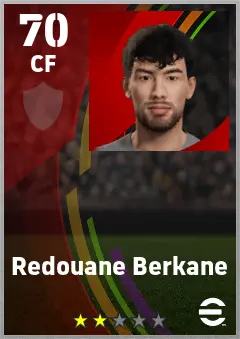 Redouane Berkane eFootball 2026 player card — 70 OVR CF