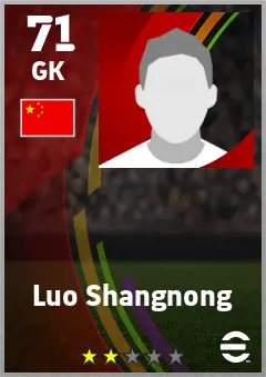 Luo Shangnong eFootball 2026 player card — 71 OVR GK