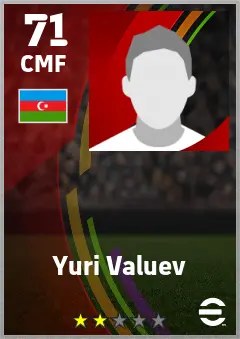 Yuri Valuev eFootball 2026 player card — 71 OVR CMF