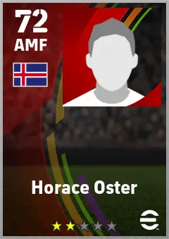 Horace Oster eFootball 2026 player card — 72 OVR AMF