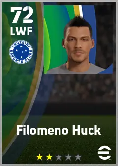 Filomeno Huck eFootball 2026 player card — 72 OVR LWF