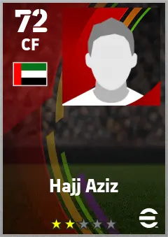 Hajj Aziz eFootball 2026 player card — 72 OVR CF