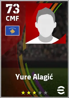 Yure Alagic eFootball 2026 player card — 73 OVR CMF
