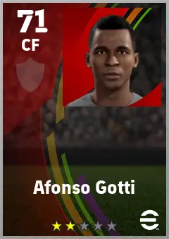 Afonso Gotti eFootball 2026 player card — 71 OVR CF