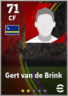 Gert van de Brink eFootball 2026 player card — 71 OVR CF