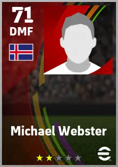 Michael Webster eFootball 2026 player card — 71 OVR DMF
