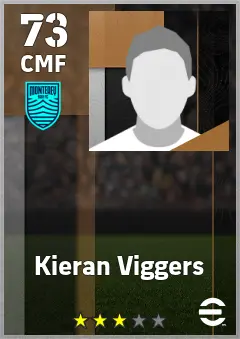 Kieran Viggers eFootball 2026 player card — 73 OVR CMF