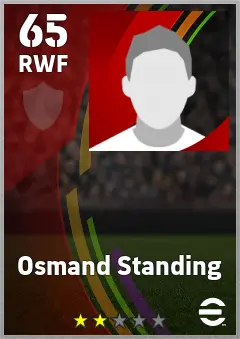 Osmand Standing eFootball 2026 player card — 65 OVR RWF