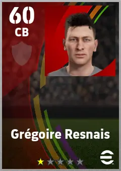 Gregoire Resnais eFootball 2026 player card — 60 OVR CB