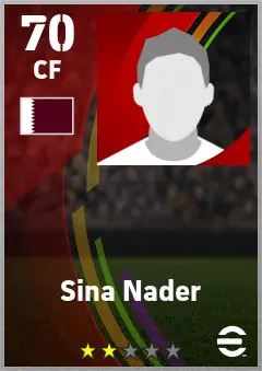 Sina Nader eFootball 2026 player card — 70 OVR CF