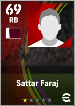 Sattar Faraj eFootball 2026 player card — 69 OVR RB