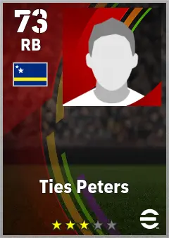 Ties Peters eFootball 2026 player card — 73 OVR RB