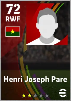 Henri Joseph Pare eFootball 2026 player card — 72 OVR RWF