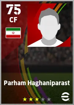 Parham Haghaniparast eFootball 2026 player card — 74 OVR CF