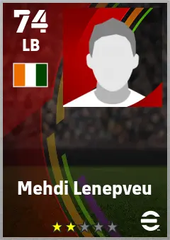 Mehdi Lenepveu eFootball 2026 player card — 74 OVR LB