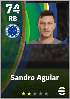 Sandro Aguiar eFootball 2026 player card — 74 OVR RB