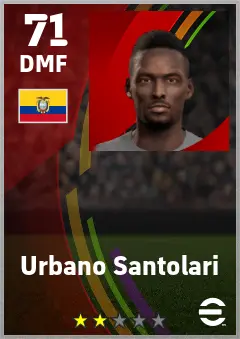 Urbano Santolari eFootball 2026 player card — 71 OVR DMF