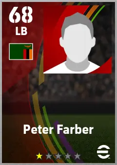 Peter Farber eFootball 2026 player card — 68 OVR LB