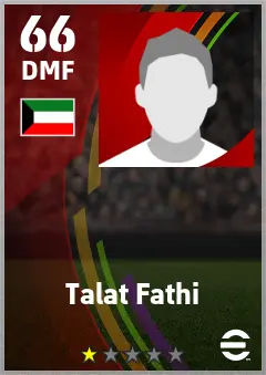 Talat Fathi eFootball 2026 player card — 66 OVR DMF