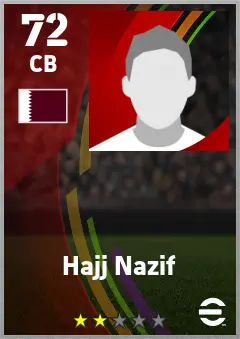 Hajj Nazif eFootball 2026 player card — 72 OVR CB
