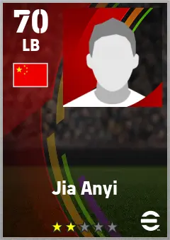 Jia Anyi eFootball 2026 player card — 70 OVR LB