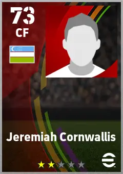 Jeremiah Cornwallis eFootball 2026 player card — 73 OVR CF