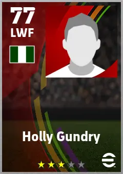 Holly Gundry eFootball 2026 player card — 77 OVR LWF