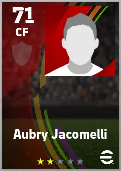 Aubry Jacomelli eFootball 2026 player card — 71 OVR CF