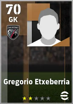 Gregorio Etxeberria eFootball 2026 player card — 70 OVR GK