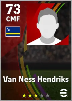 Van Ness Hendriks eFootball 2026 player card — 73 OVR CMF