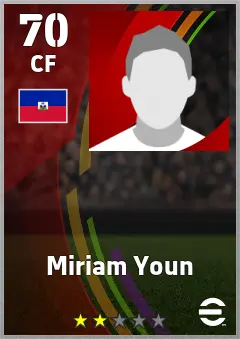 Miriam Youn eFootball 2026 player card — 70 OVR CF